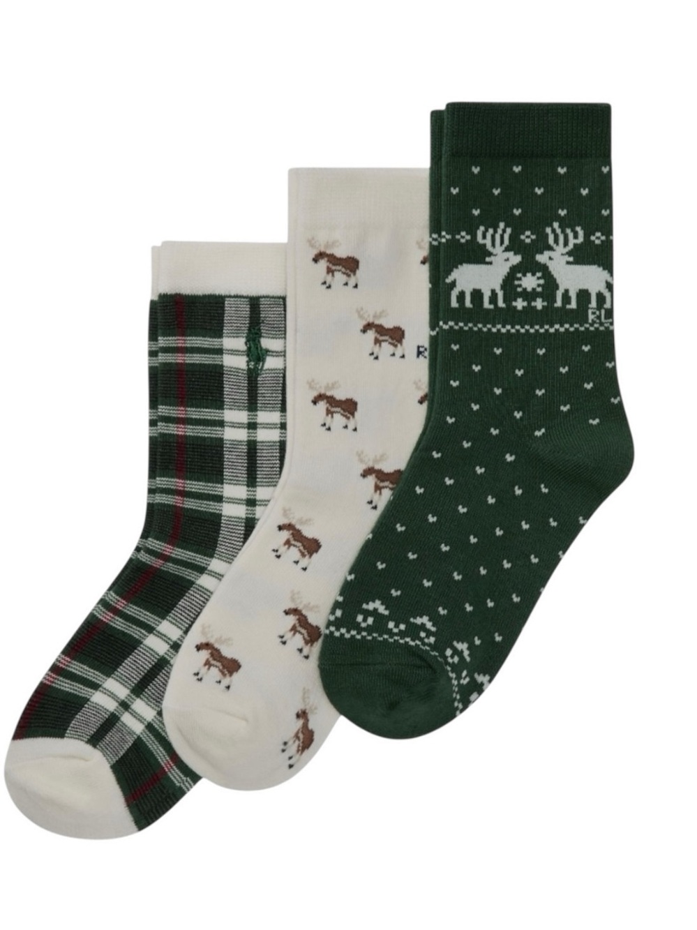 Polo Ralph Lauren Little and Big Boys' Embroidered Socks, 3-Piece Set